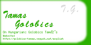 tamas golobics business card